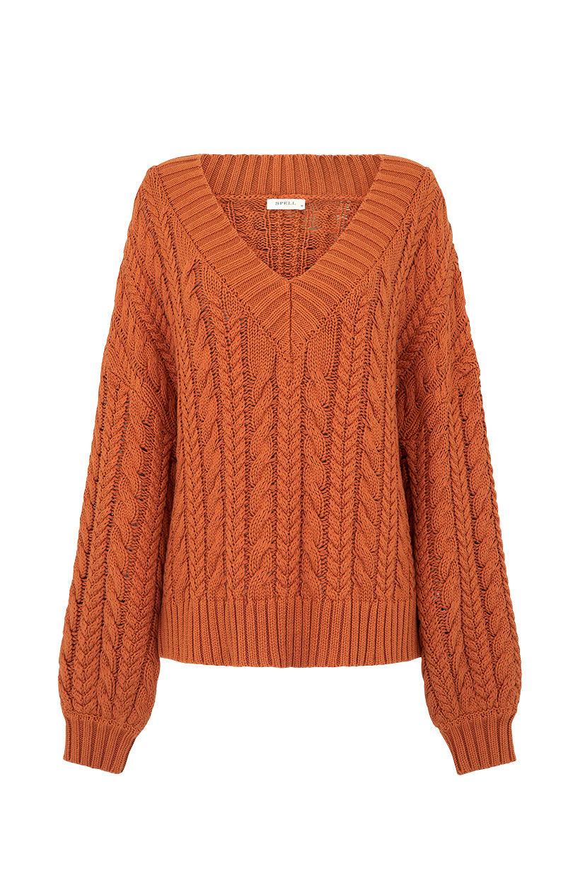 Spell Rolling Hills Knit Jumper Copper