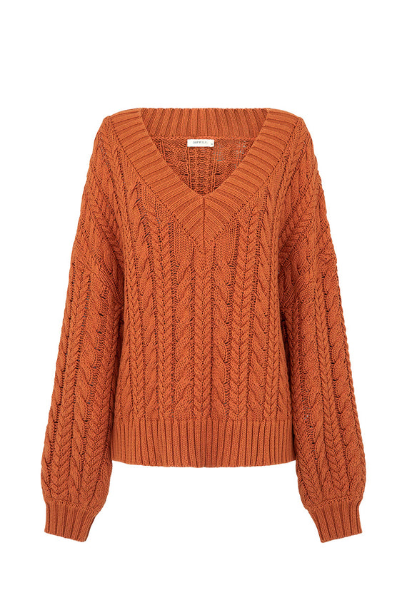 Spell Rolling Hills Knit Jumper Copper