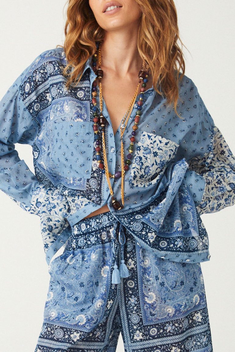 Spell Sunshine Bandit Shirt Dress Chambray