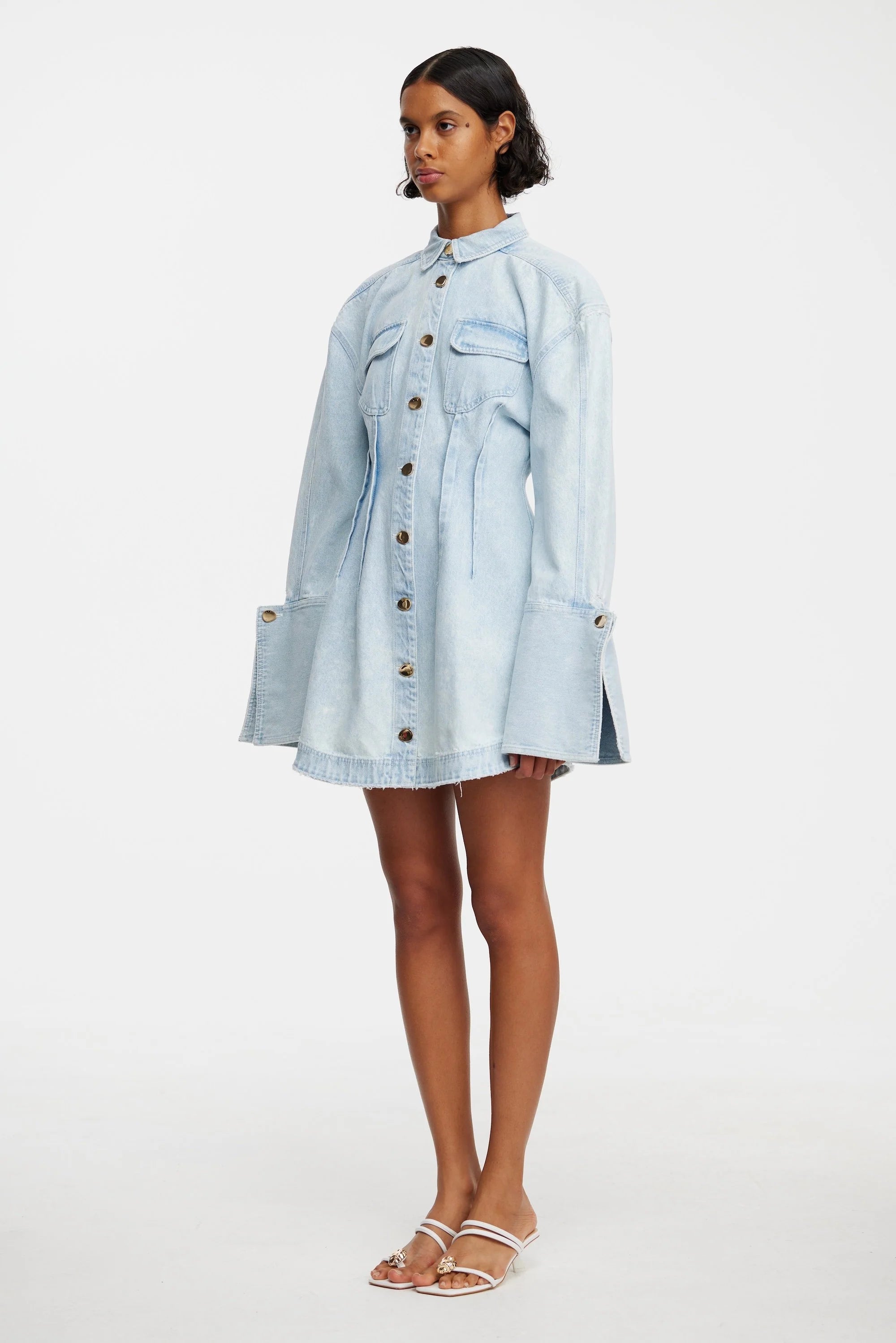 Acler Dales Mini Dress Ice Blue