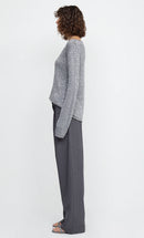 Bec & Bridge Sadie Sequin LS Knit Top Charcoal