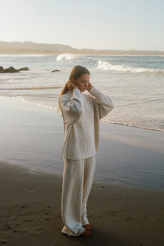 Zulu & Zephyr Stone Organic Cotton Knit Pant