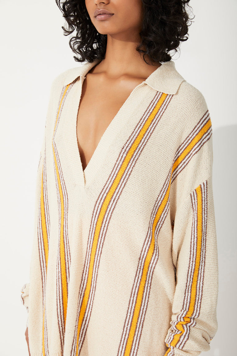 Zulu & Zephyr Cabana Stripe Organic Cotton Blend Knit Jumper