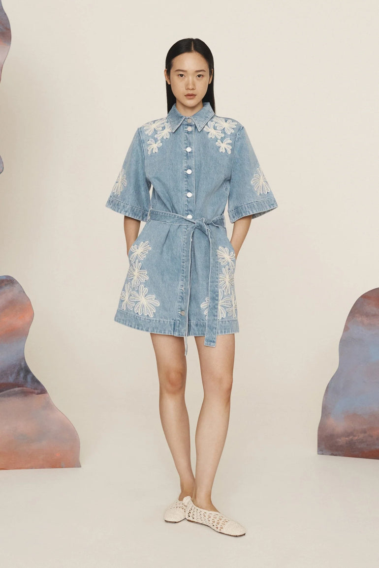 Alemais Charlene Denim Mini Dress