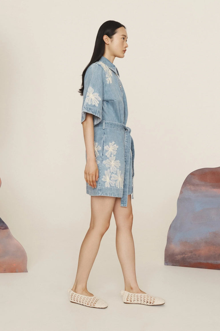 Alemais Charlene Denim Mini Dress