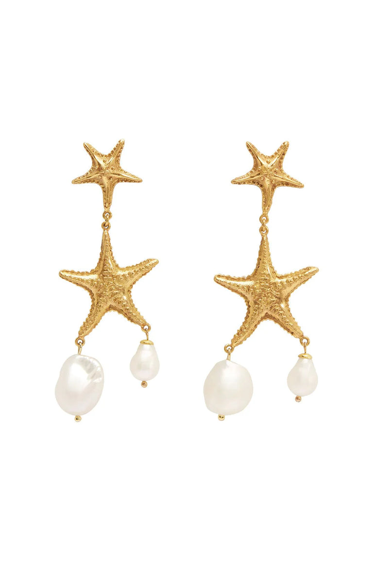 Alemais Curio Starfish Pearl Drop Earrings