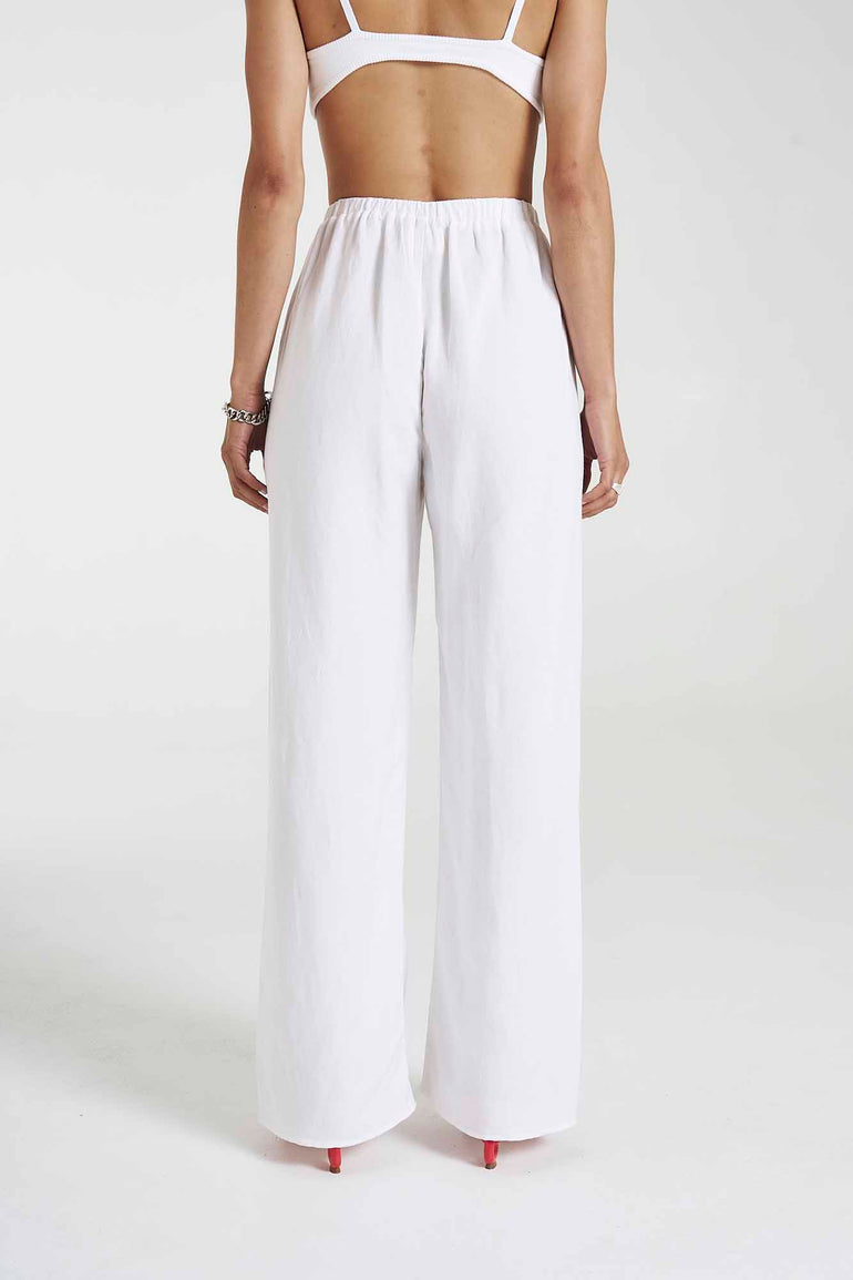 Summi Summi Elastic Waist Pants Angelic White