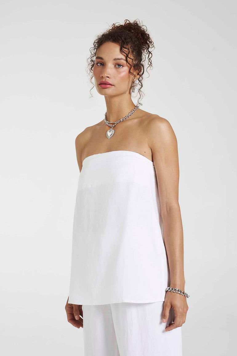 Summi Summi Strapless Shift Top Angelic White