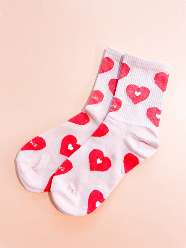 Angels Whisper Valentine Rib Neck Crew Socks