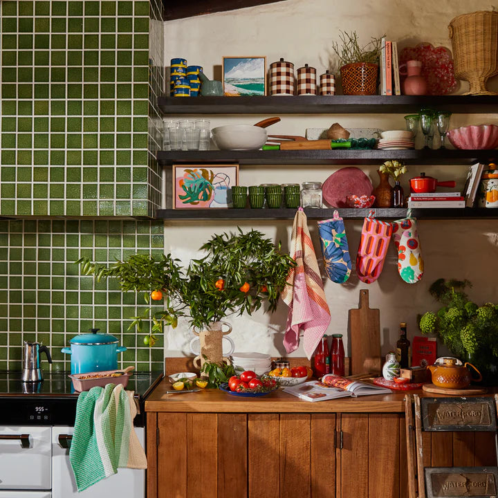 Sage X Clare Delano Stripe Tea Towel Perilla
