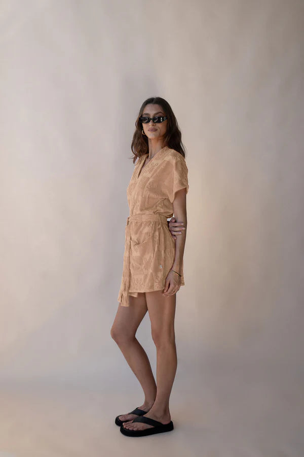 Araminta James Seaside Terry Kimono Dress Macadamia