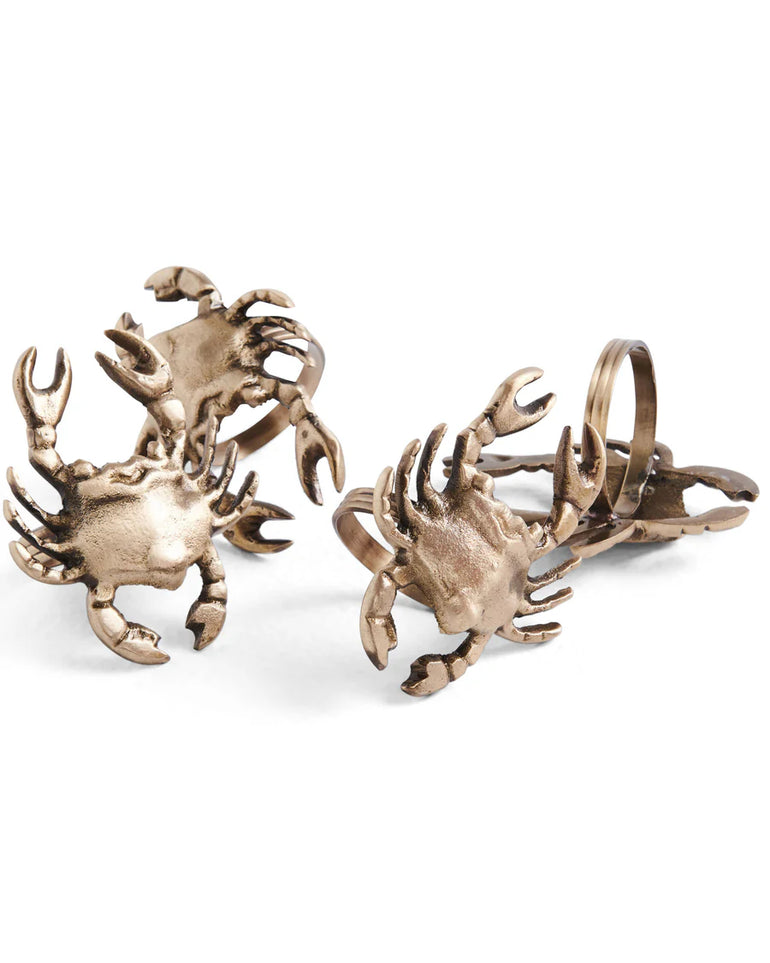 Kip&Co Crab Brass 4P Napkin Rings