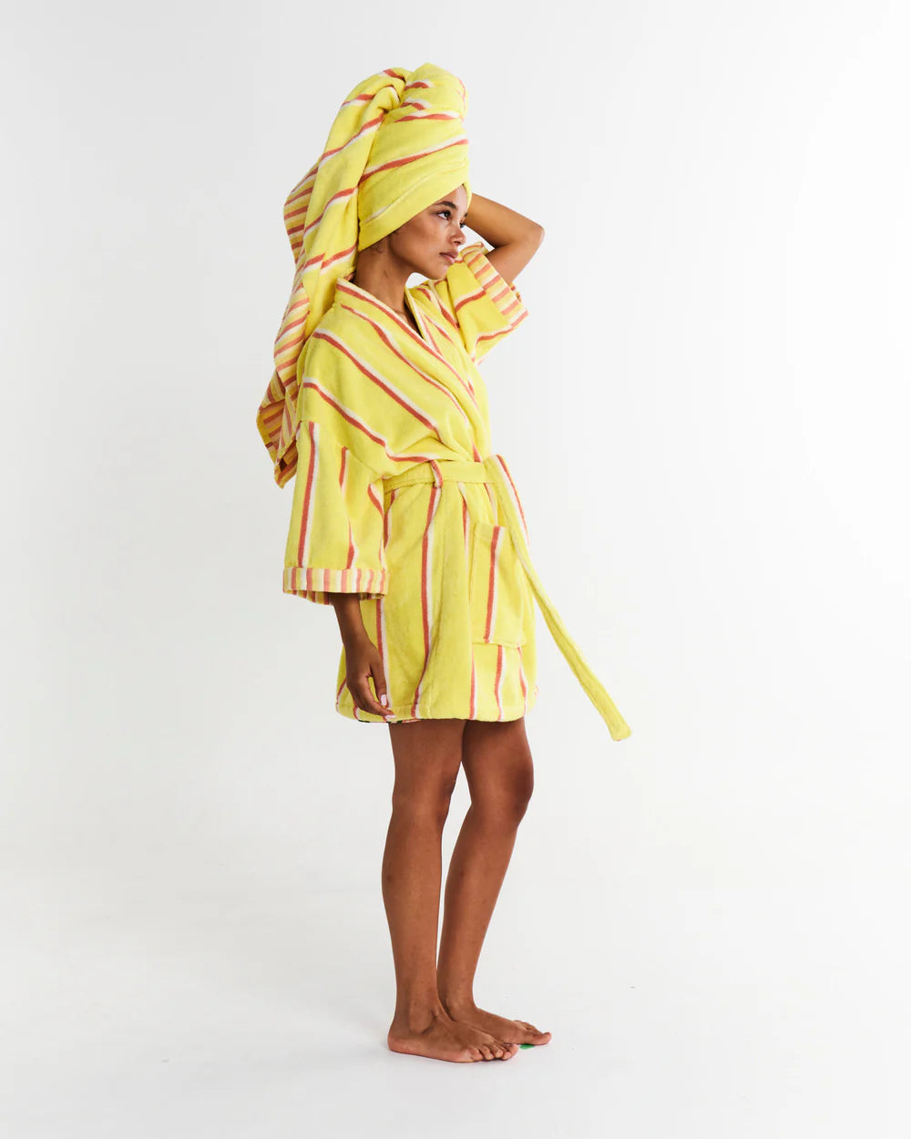 Kip&Co Pina Colada Stripe Terry Mini Bath Robe