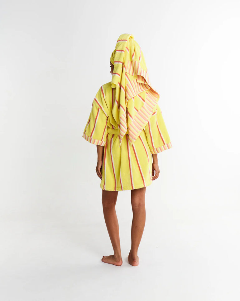 Kip&Co Pina Colada Stripe Terry Mini Bath Robe