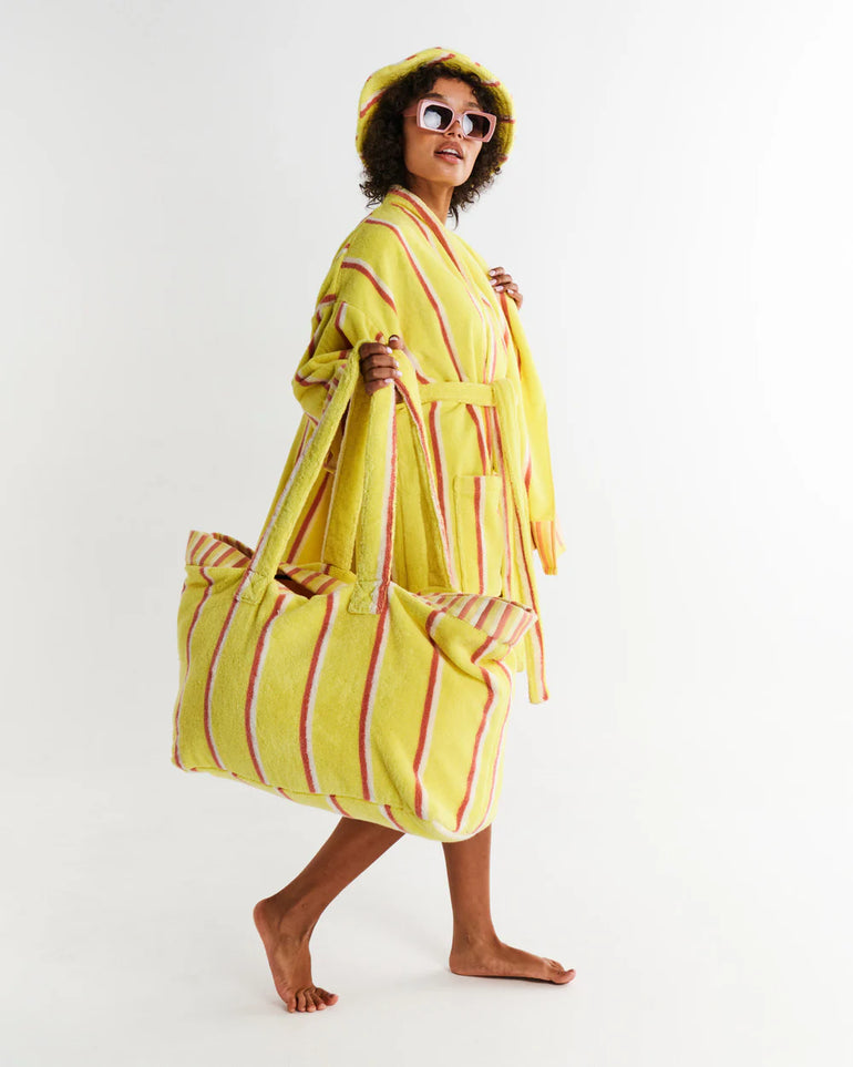 Kip&Co Pina Colada Stripe Terry Oversized Beach Bag