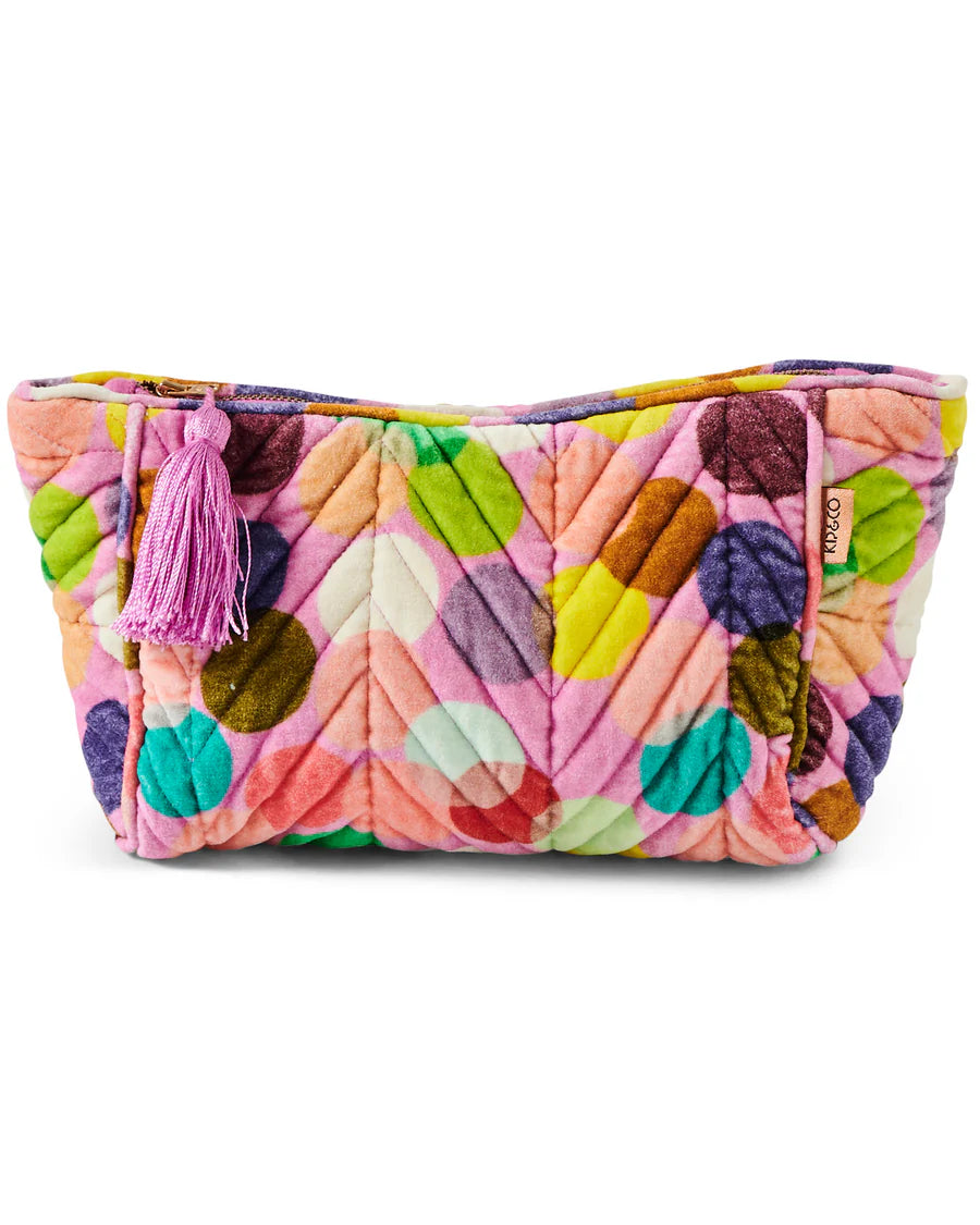 Kip&Co Confetti Pink Velvet Toiletry Bag