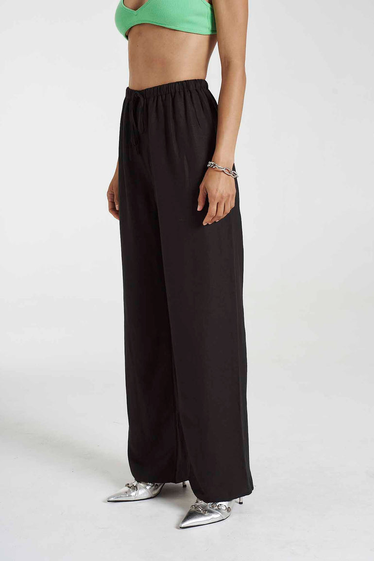 Summi Summi Elastic Waist Pants Midnight Black