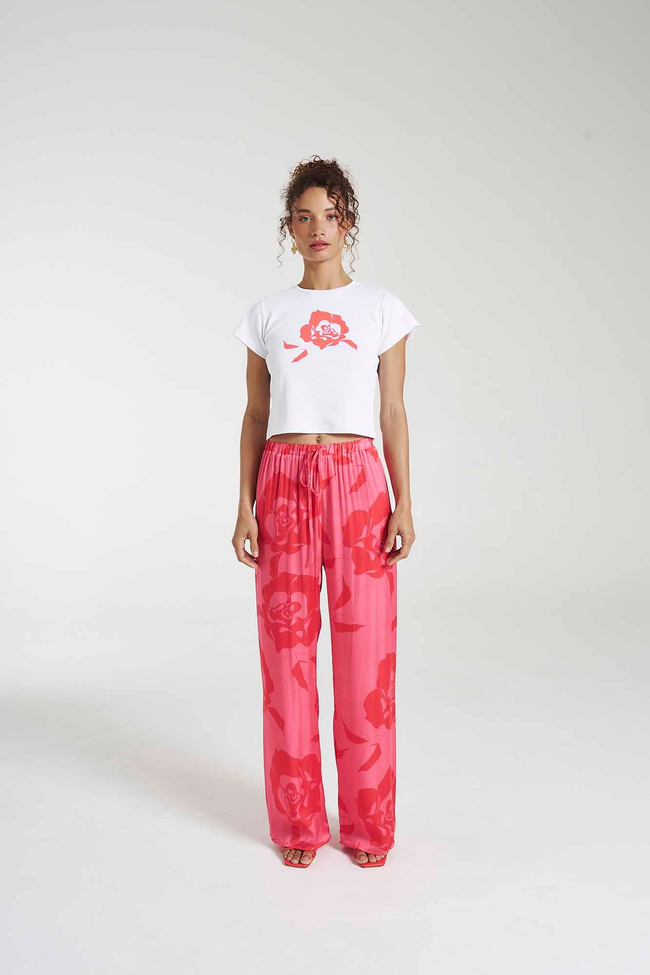 Summi Summi Elastic Waist Pants A Rose By Any Other Name