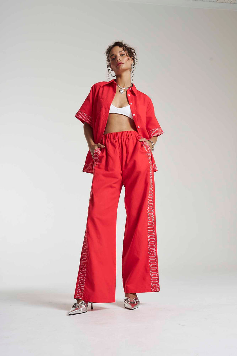 Summi Summi Sig Linen Pant Scarlet