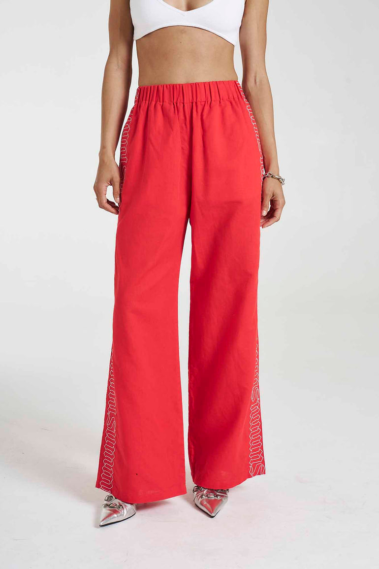 Summi Summi Sig Linen Pant Scarlet