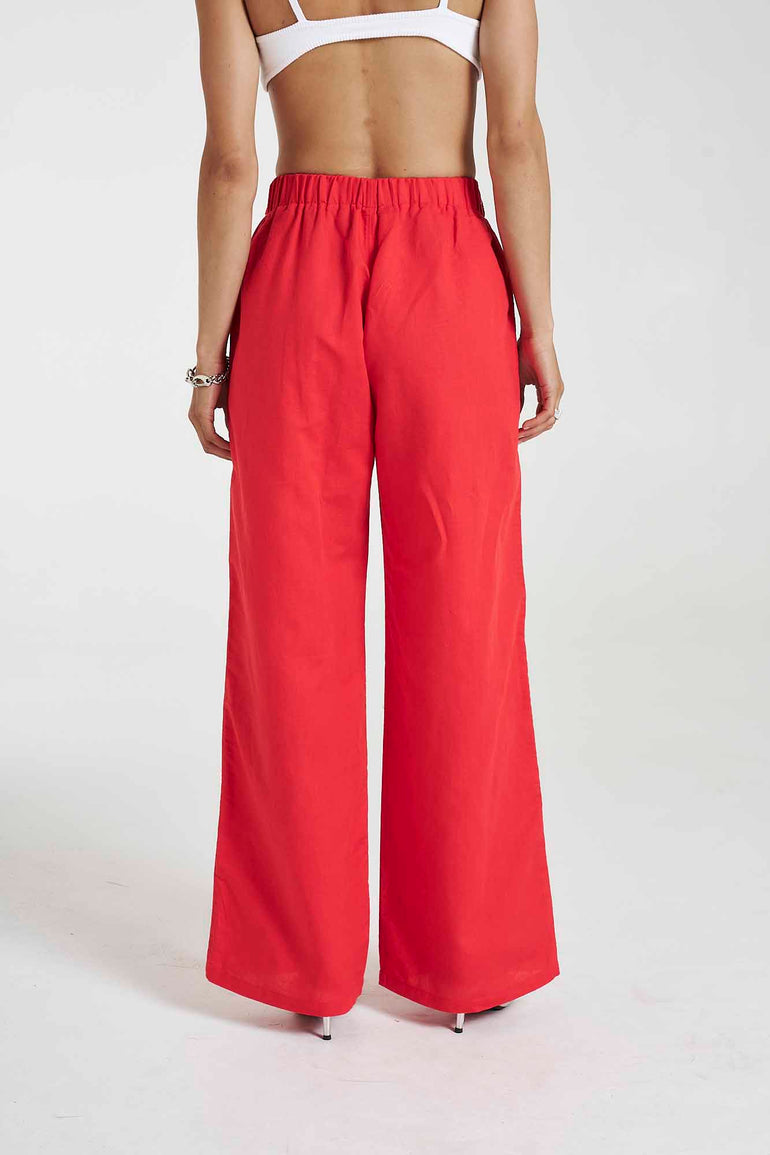 Summi Summi Sig Linen Pant Scarlet