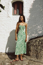 Faithfull The Brand San Paolo Midi Dress Tulli Print Green