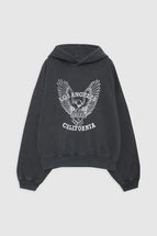 Anine Bing Alec Hoodie White Eagle Washed Black