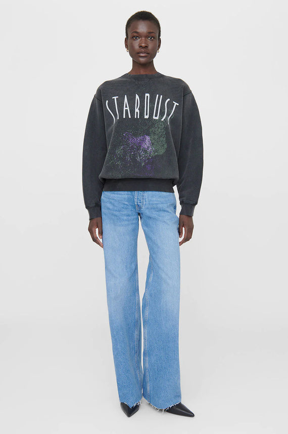 Anine Bing Ramona Sweatshirt Stardust Washed Black