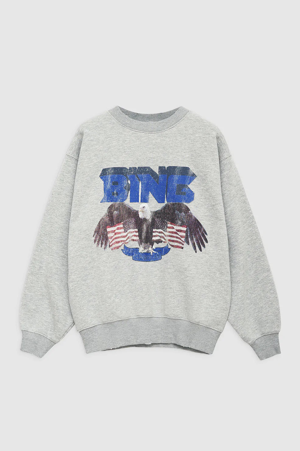 Anine Bing Vintage Bing Sweatshirt Heather Grey With Blue
