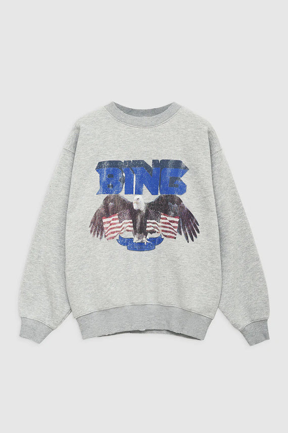 Anine Bing Vintage Bing Sweatshirt Heather Grey With Blue