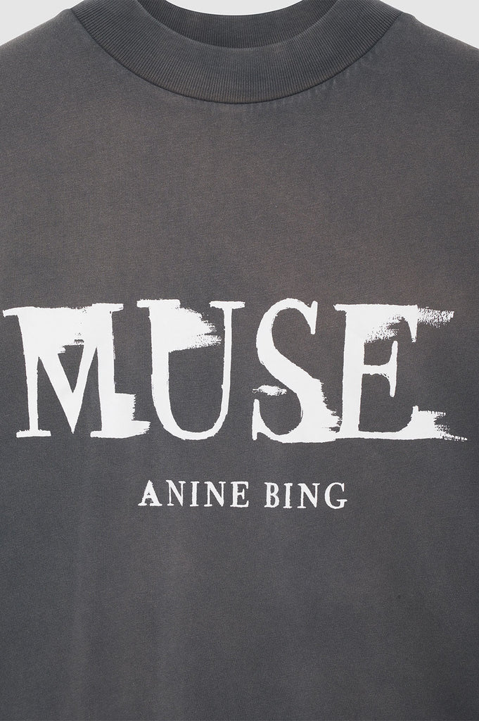 Anine Bing Wes Tee Painted Muse Washed Black