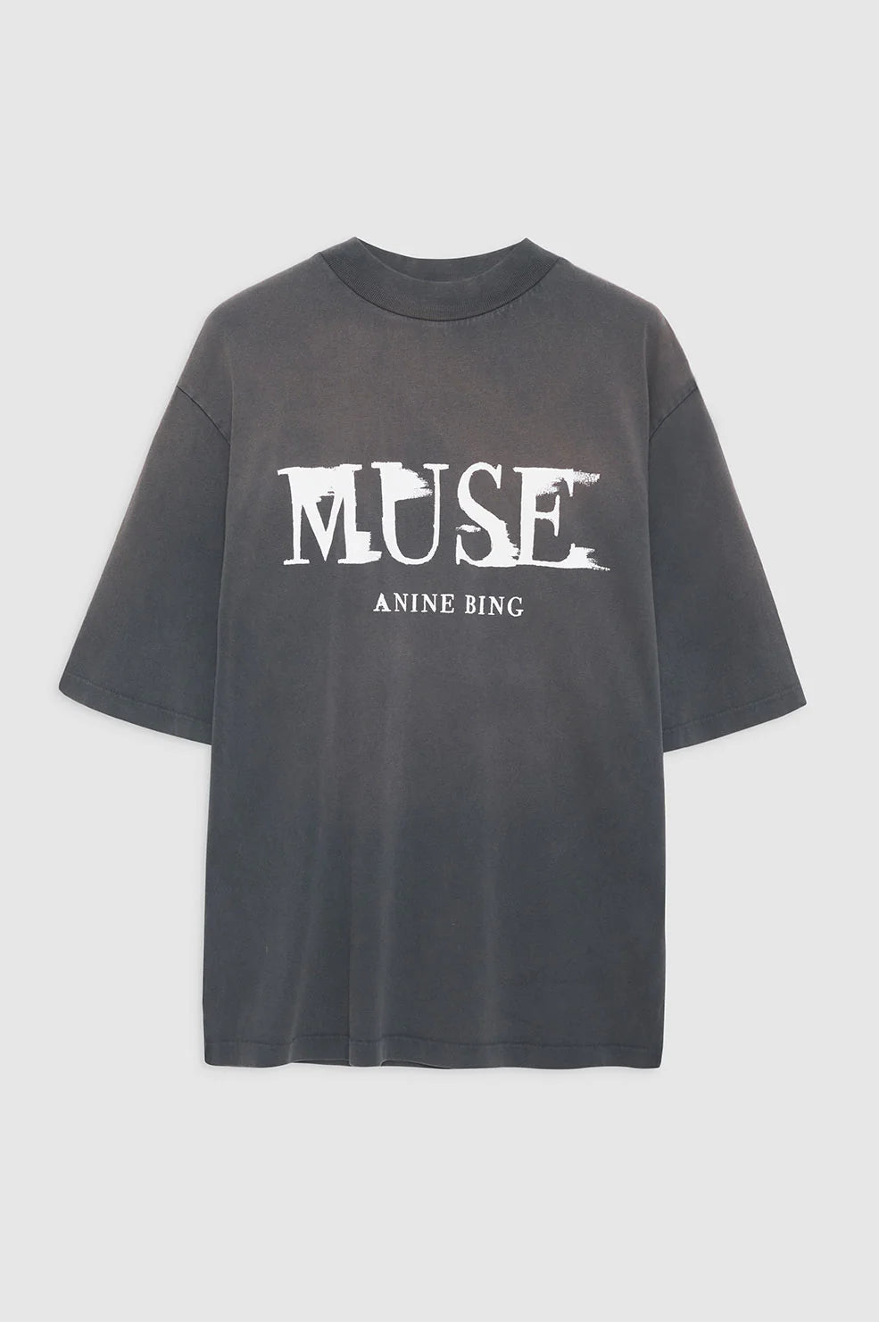 Anine Bing Wes Tee Painted Muse Washed Black