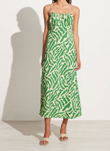 Faithfull The Brand San Paolo Midi Dress Tulli Print Green