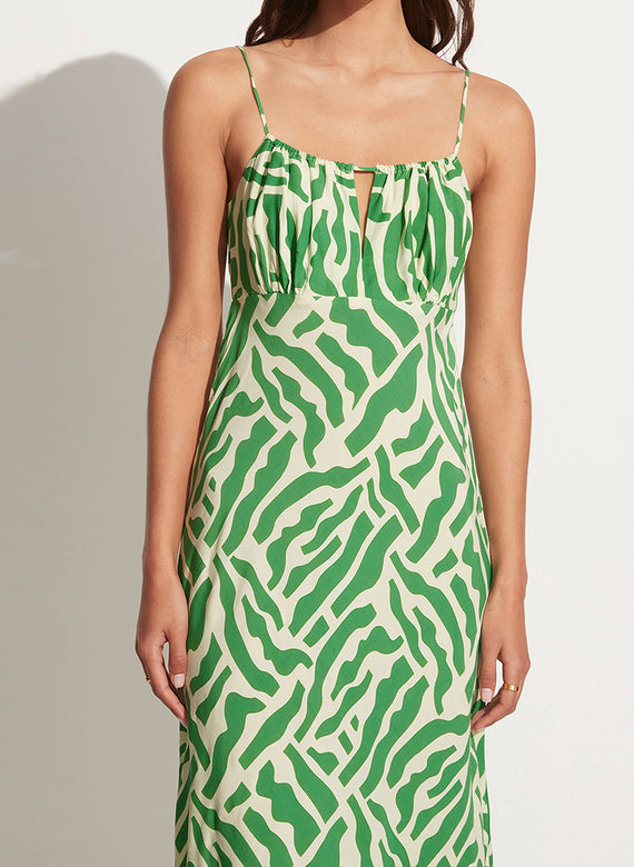Faithfull The Brand San Paolo Midi Dress Tulli Print Green
