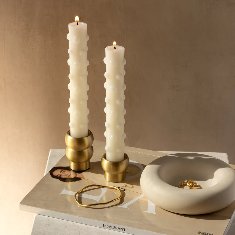 Black Blaze Figure I Brass Candle Holder