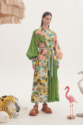 Alemais Holiday Patchwork Shirtdress