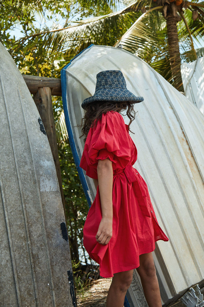 La Bohème Girls Hollie Smock Mini Dress Scarlet