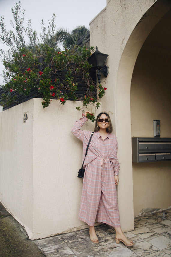 La Bohème Girls Eddie Culottes Sherbet Plaid