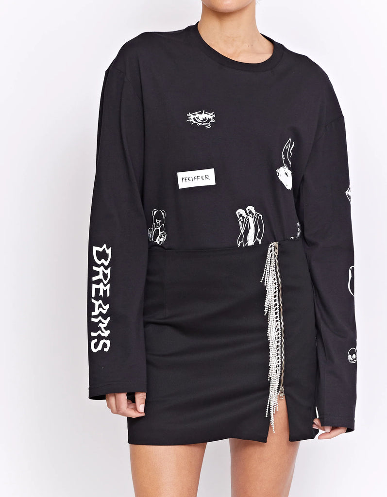 Pfeiffer Parks Rhinestone Skirt Black