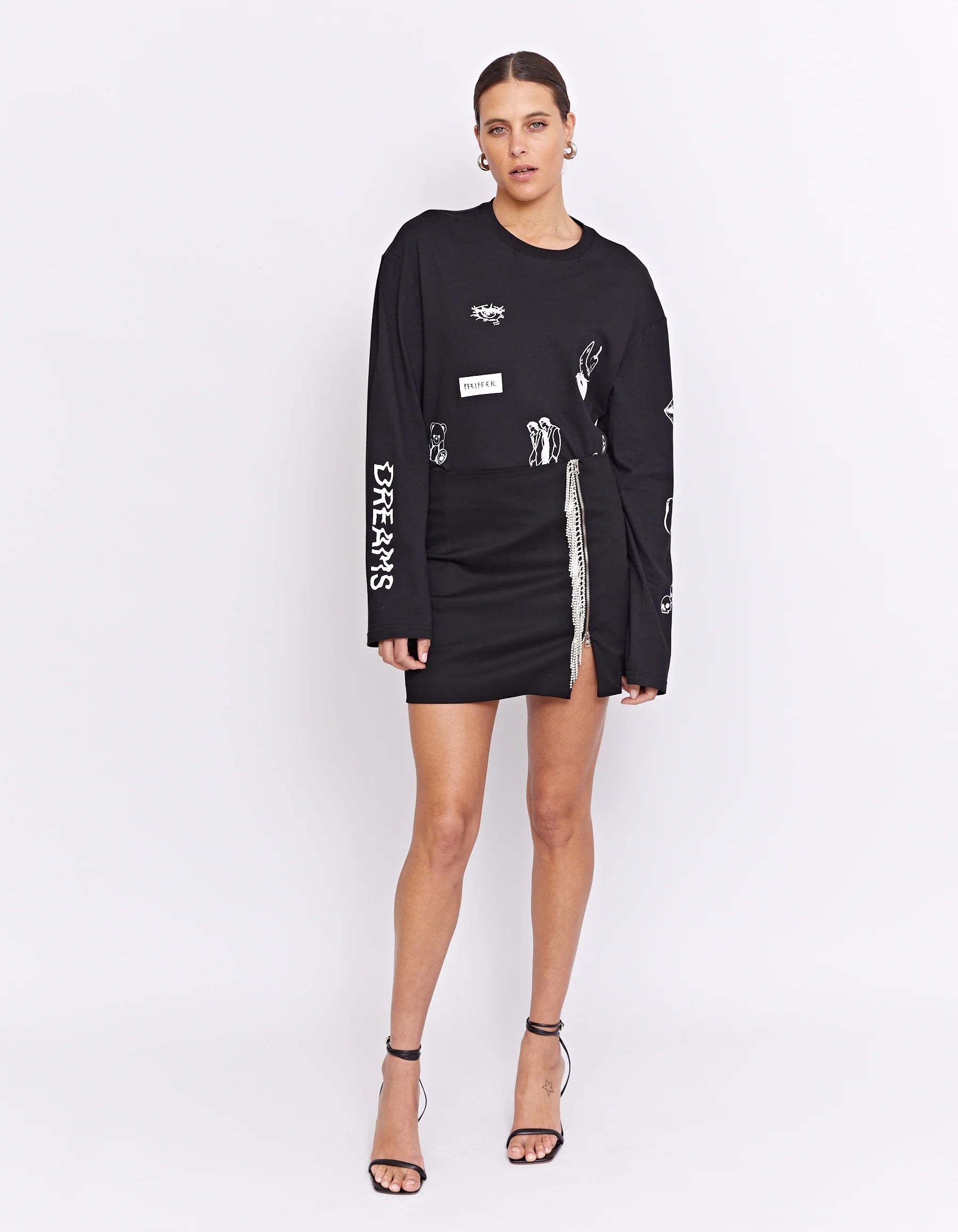 Pfeiffer Parks Rhinestone Skirt Black