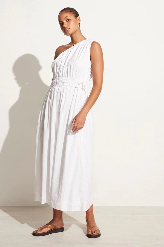 Faithfull The Brand La Ora Midi Dress White
