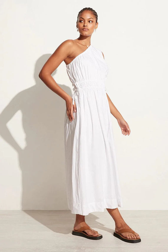 Faithfull The Brand La Ora Midi Dress White
