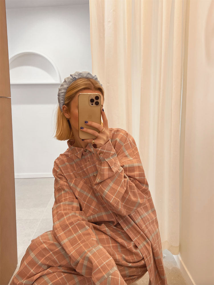 La Bohème Girls Clyde Shirt Sherbet Plaid