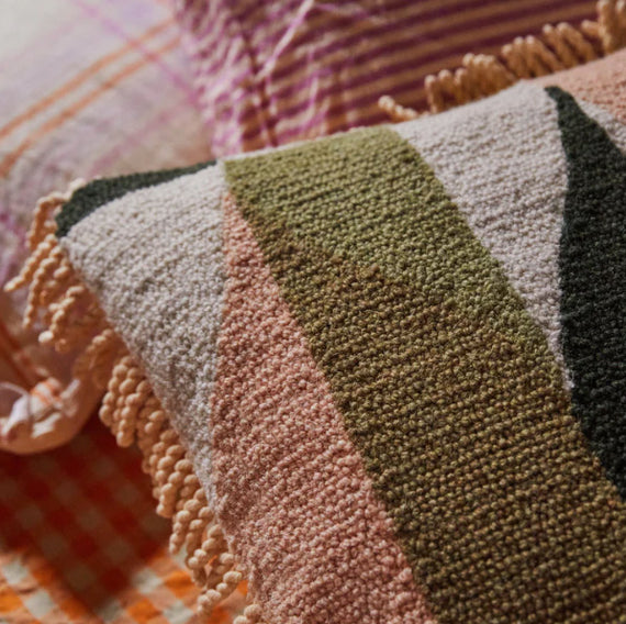 Sage X Clare Horley Punch Needle Cushion Olive