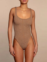Hunza G Square Neck Swim Metallic Cocoa