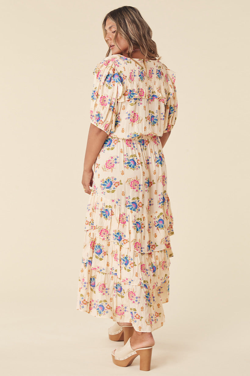 Spell Solstice Ruffle Gown Cream