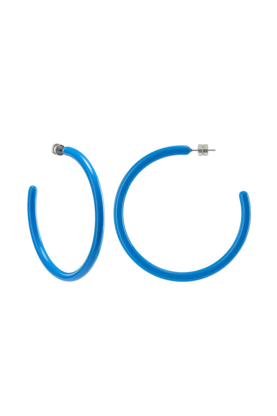 Machete Large Hoops in Bright Blue